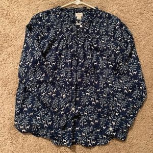 J. Crew Cotton Pin Tuck Blouse